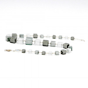 Halsband silver cubic murano glas venedig