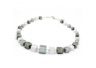 Silver murano glass necklace