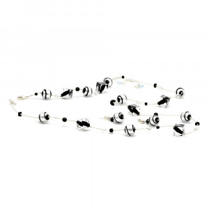 Conjunto de joyería de cristal de murano cubo negro de venecia