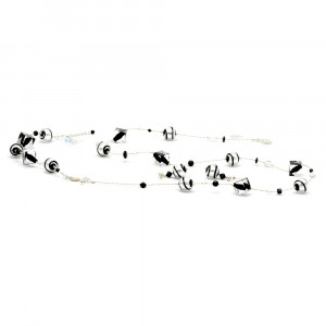 Conjunto de joyería de cristal de murano perla cubo negro de venecia