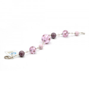  bracelet en verre de murano lilas de venise