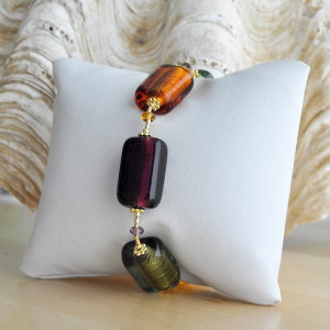 Amber murano glass bracelet genuine venitian jewelry