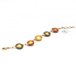 Gold murano glass bracelet from venice italy