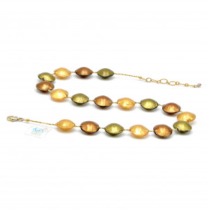 Ketting, gouden sieraden, murano glas van venetië