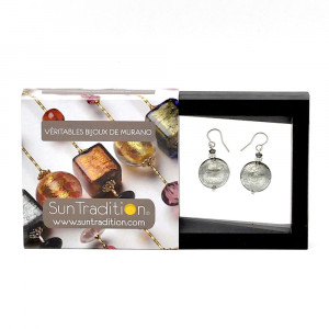 Boucles d'oreilles verre argent