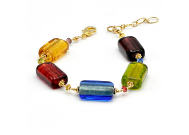 Armband gold mehrfarbig aus murano glas aus venedig