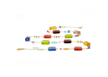 Long multicolour murano glass necklace