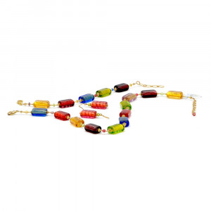 Sieraden set in originele murano glas multi-gekleurde en goud