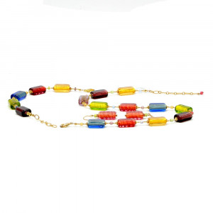 Sieraden set multi-gekleurde en goud originele murano glas