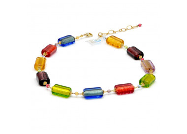 Colar de cristal murano multicolores de verao