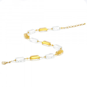 Collier en or veritable verre de murano de venise