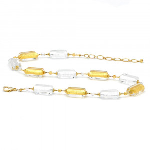 Gold necklace jewelry genuine murano glass of venice