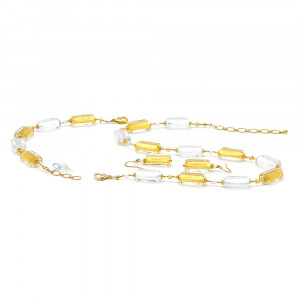 Conjunto de oro y verdadero cristal de murano venecia