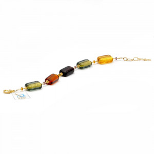 Amber murano glass bracelet genuine murano jewel of venice