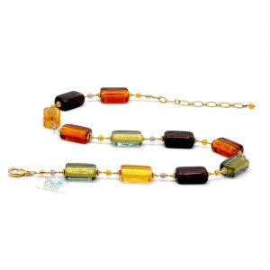 Ketting parel multicolor echt glas van murano bij venetië