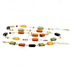 Amber murano glass jewelllery set  real venitian collar jewel italy