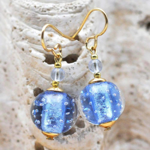 Blue murano glass earrings