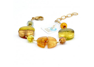 Gouden armband van murano-glas van venetië