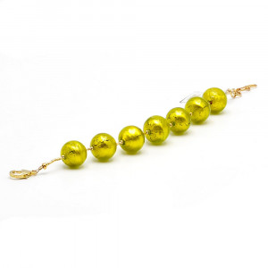 Lime green bracelet - genuine murano glass bracelet venice