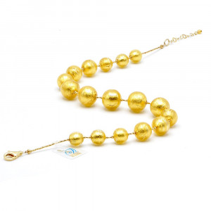 Ball gold necklace jewelry gold genuine murano glass of venice