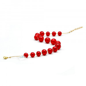 Collier en verre de murano rouge fantaisie 