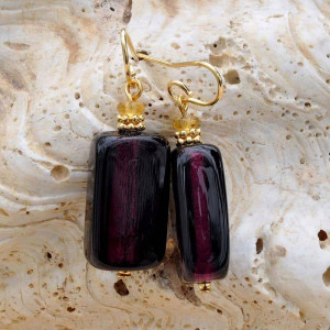 Boucles d'oreilles murano amethyste