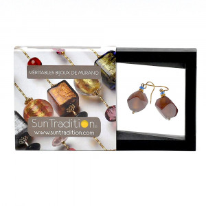 Sscoglio satin cola earrings genuine murano glass venice