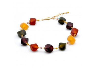 Gold murano glass necklace