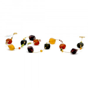 Kette gold lang schmuck aus echtem muranoglas aus venedig