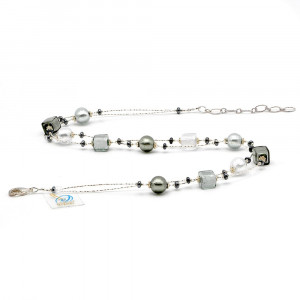 Necklace silver and glass necklace silver, murano glass of venice