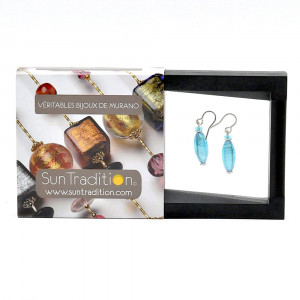 Blue murano glass earrings oliver