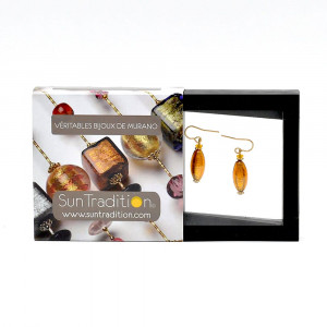 Oliver boucles d'oreilles en verre de murano ambre