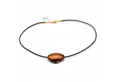 Triangolo amber - amber vanise murano glass pendant