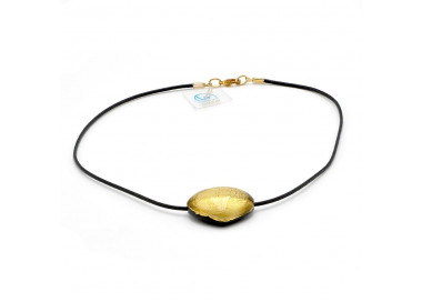 Triangolo gold - gold murano glass pendant