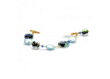 Bracelet en verre de murano bleu