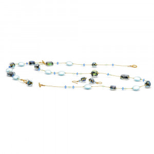 Conjunto de cristal murano azul luar