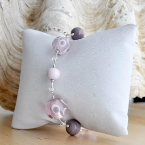 Lilac murano glass bracelet