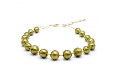 Khaki murano glass necklace 