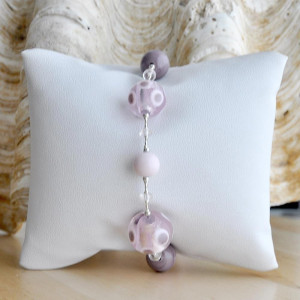 Lilac venetian glass bracelet