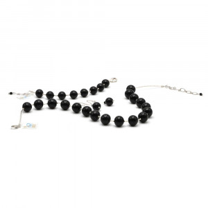 Conjunto de cristal murano preto