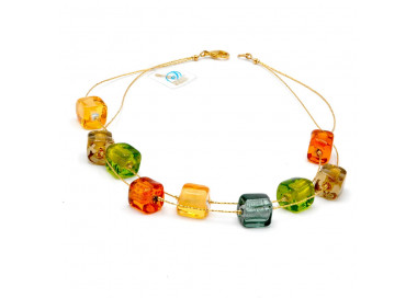 Multi coloured murano glass necklace