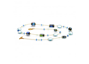 Chiaro di luna - collana gioiello blu, originale in vetro di murano di venezia