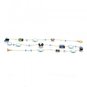  blue genuine murano glass necklace of venice