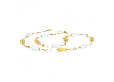 Long gold murano glass necklace