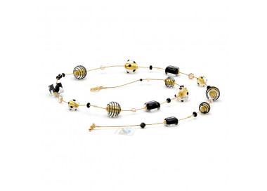 Long gold murano glass necklace 