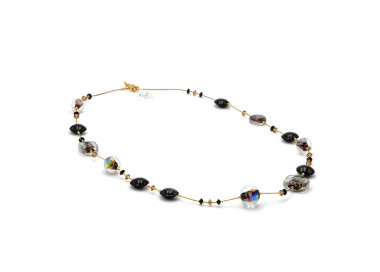 Black murano glass necklace