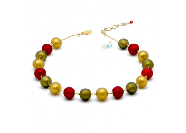 Collier en verre de murano rouge