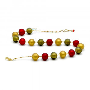 Collier rouge en verre de murano