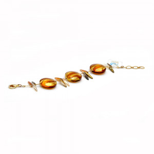  albatross amber - armband murano oranje