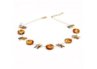 Amber murano glass necklace